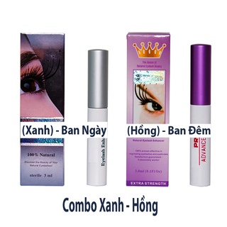 Combo Serum dưỡng mi Xanh-Hồng dài nhanh chóng - Giúp lông mi mọc đen và cong vút dài sau 7 ngày
