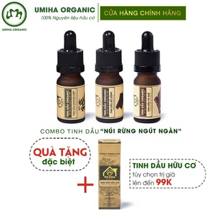 Combo Tinh Dầu UMIHA gồm - Gỗ Hồng, Khuynh Diệp, Vỏ Quế (10mlx3) - Hữu cơ nguyên chất