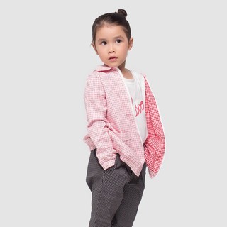 Áo khoác kaki caro đỏ bé gái từ 10kg - 22kg, 45kg để đi chơi AKG013 - JADINY