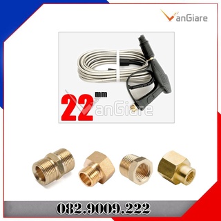 Đầu nối chuyển ren trong ren ngoài 22mm cho dây rửa xe, súng xịt sang ren 21mm, 13mm, 14mm