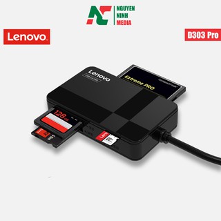 Đầu Đọc Thẻ Nhớ USB 3.0 Lenovo D303 Pro Đọc 4 Thẻ Cùng 1 Lúc (TF, SD, CF, MS) - Hàng Nhập Khẩu