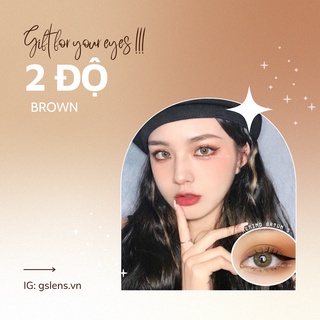 LENS CẬN 2 ĐỘ BROWN 20 Kính Áp Tròng Cận Nâu Tây(Tặng Khay Gương)