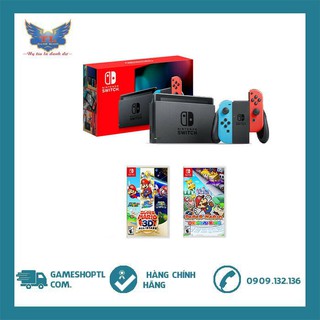 Máy Game Nintendo Switch v2 Neon Kèm Game Super Mario 3D All-Stars + Paper Mario: Origa