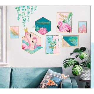 Decal trang trí tường Khung ảnh Bắc Âu Hồng Hạc