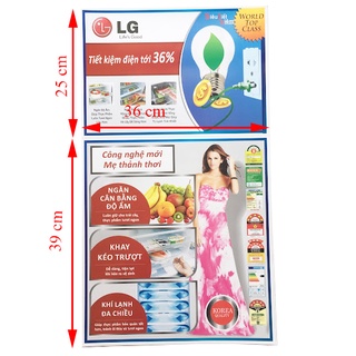 Miếng dán tủ lạnh LG [IN ĐẸP, SẮC NÉT] tem dán tủ lạnh LG