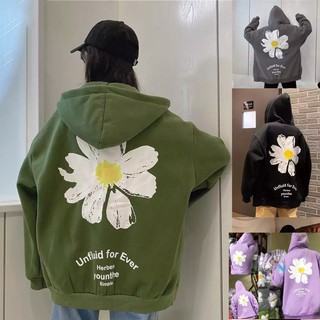 Áo Khoác Hoodie HOA CÚC LƯNG Form Rộng - CUTE ZOO
