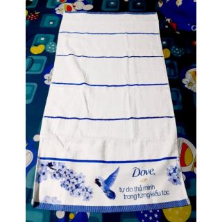 Khăn tắm Dove trắng sọc xanh 50×90cm