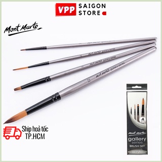 Bộ 4 Cọ Acrylic Mont Marte - Gallery Series Brush Set Acrylic 4pce - BMHS0009