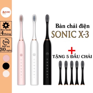 Bàn chải điện tự động đánh răng Sonic - X3 bản nâng cấp lông chải mềm mịn tiêu chuẩn Châu Âu