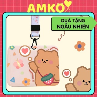 Ví Đựng Thẻ Có Dây Đeo Họa Tiết Hoạt Hình Dễ Thương Cho Học Sinh AMKO TD03