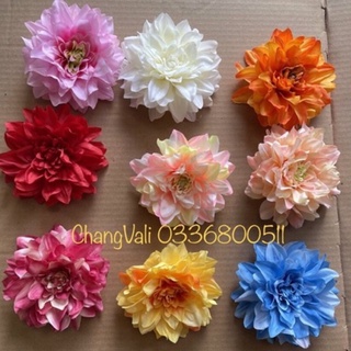 Đầu bông hoa thược dược lụa cao cấp-trang trí,decor ,làm oản