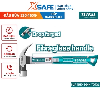 Búa nhổ đinh TOTAL Búa cầm tay trọng lượng 220g- 450g thép carbon 45#, đầu búa được tôi luyện chịu nhiệt - Chính hãng