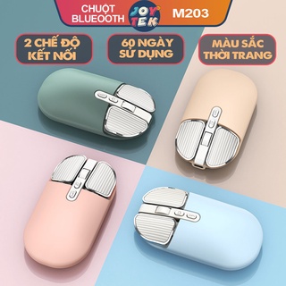 Chuột không dây M203 chế độ kép bluetooth 5.1 + 2.4ghz Wireless 2.4G dùng cho bị điện thoại, máy tính bảng, lapto