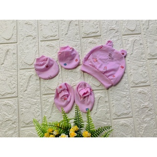 Sỉ Set gồm 1 mũ + 1 đôi bao tay + 1 đôi bao chân cho bé sơ sinh Sét đồ cho bé sơ sinh, bao tay bao chân mũ