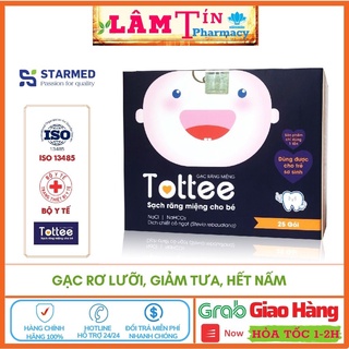Gạc Rơ Lưỡi Tottee Làm Sạch Và Ngăn Ngừa Các Vấn Đề Răng Miệng Cho Bé Hộp 25 Gói