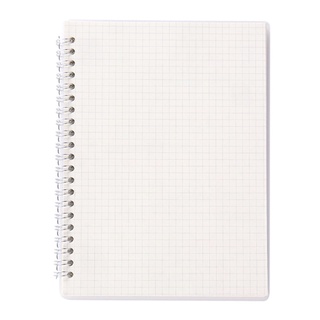 Sổ vở lò xo giấy kẻ caro basic bìa nhựa trắng 84 trang A5 15x21cm