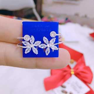 BÔNG TAI KẸP HOA 5 CÁNH BẠC TA