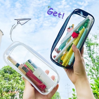 (Hàng Có Sẵn) Bóp Viết Trong Suốt Túi Đựng bút khóa kéo Hộp Bút Tiện Dụng DIY Tự Trang Trí Sticker Hình Dán Dễ Thương