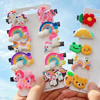 Kẹp Tóc pilu 10 Kẹp Hoạt Hình nhiều kiểu dáng xinh xắn cho bé gái