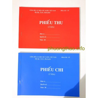 [Mã LIFEXANH03 giảm 10% đơn 500K] Phiếu thu, Phiếu chi - Giấy carbon đẹp ( 2 liên, 3 liên - A5 )