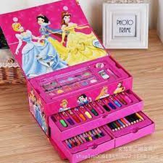 Hộp Mầu 3 Tầng 54 Chi tiết 4 Ngăn Cho Bé Tập Tô, Tập Vẽ