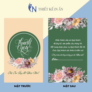 THẺ CẢM ƠN  TRI ÂN KHÁCH HÀNG -  nâng cao thương hiệu sản phẩm - Giấy bìa cứng cán màng sang trọng 100 cái - MẪU 18