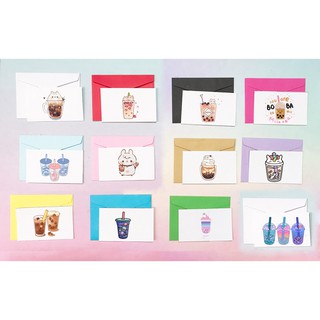 Thiệp sinh nhật trà sữa boba tea TSN32 thiệp quà tặng thiếp mini kèm phong bì