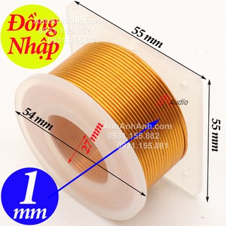 Cuộn cảm phân tần loa Bass 40 50 , tròn vuông 55 trị số 0.97 mH
