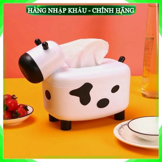 Hộp Giấy 2in1 Đựng Tăm Và Giấy Hình Bò Sữa Siêu Kute Tiện Dụng Nhựa Đẹp Hình Thú Dễ Thương .
