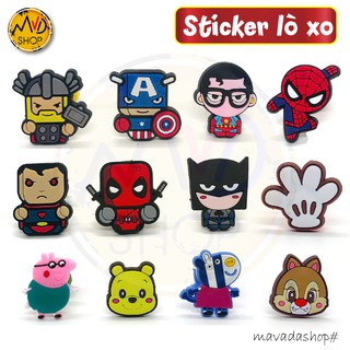STICKER LÒ XO STICKER / JiBITZ / CHARM GẮN DÉP CROSS , DÉP CÁ SẤU,SỤC......