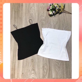 Áo 2 dây nữ - áo bra hai dây cotton sợi bún và sợi dẹt dáng dài