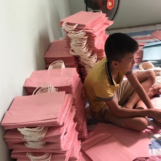 Túi giấy cao cấp quai xoắn cao 25x ngang 29,7x rộng đáy 10 cm còn trắng va hồng, xanh, đỏ, nude. túi craff NHẬT 160gram
