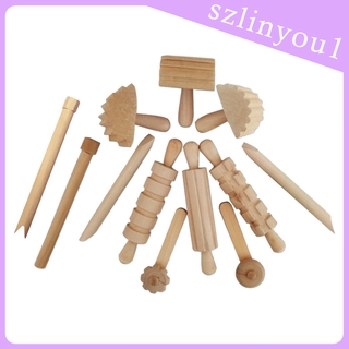Set 12 Dụng Cụ Tạo Hình Đất Sét Bằng Gỗ Cho Bé