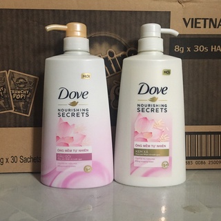 DẦU GỘI , DẦU XẢ DOVE  HOA SEN  NHẬT VÀ NƯỚC GẠO 640G Óng mềm tự nhiên