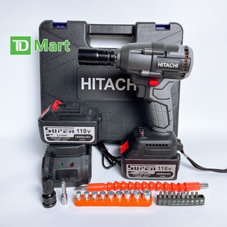 Máy Siết Bulong HITACHI 118V Không chổi than tặng bộ phụ kiện 21 chi tiết