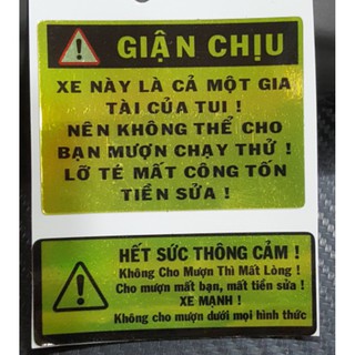 BỘ 4 MIẾNG DECAL GIẬN CHỊU