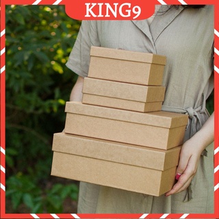 Hộp quà tặng hộp quà sinh nhật giấy kraft chất liệu cứng 2 lớp trơn màu phong cách vintage phụ kiện quà tặng KING9