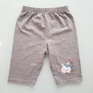 Quần lửng legging bé gái thêu thỏ và hoa