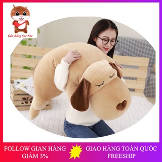 Gấu Bông Chó Dài Nâu  FREESHIP  Gấu Bông Sóc Nhí - Thú nhồi bông gối ôm chó lười cao cấp