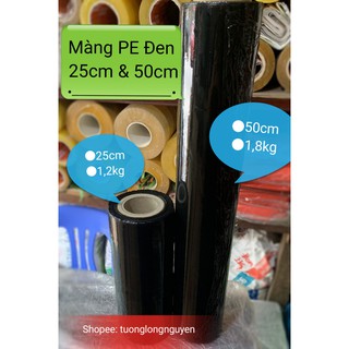 Màng co PE đen 25cm -1,2kg, màng chít màu đen lõi siêu mỏng.ship hỏa tốc 30p-1h Hà Nội
