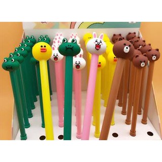 B46 Bút bi nước Bút gấu brown tròn bút bút hoạt hình bút dễ thương viết gel