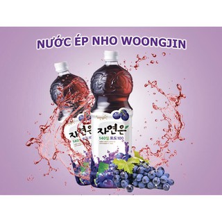 NƯỚC ÉP NHO WOONGJIN - 1,5 Lít - Hàn Quốc