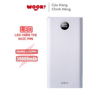 Pin Sạc Dự Phòng 30000mAh ROBOT RT30 Sạc Nhanh PD/QC 3.0 22.5W 5A - 2 Input &amp; 3 Output Hàng Chính Hãng Bảo Hành 12 Tháng