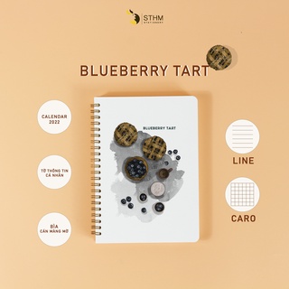 BLUEBERRY TART -  Sổ tay bìa cán màng mờ - Ruột kem 100gsm - STHM stationery