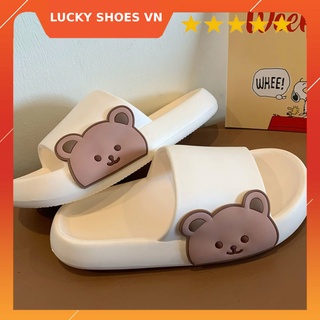 Dép bánh mì gấu đế cao [H56K] tăng chiều cao dành cho nữ kiểu dáng thời trang HOT 2021- LUCKY SHOES VN