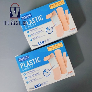 BĂNG CÁ NHÂN CORALITE PLASTIC BANDAGE 110 MIẾNG, HÀNG NHẬP MỸ
