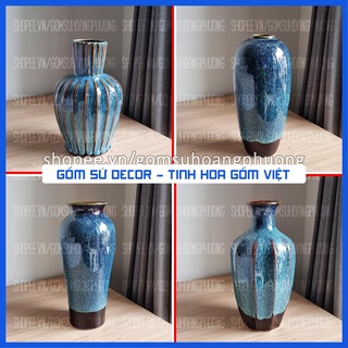Bình hoa men hỏa biến Ocean - Bát Tràng