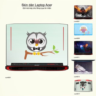 Skin dán Laptop Acer in hình Cú mèo (inbox mã máy cho Shop)