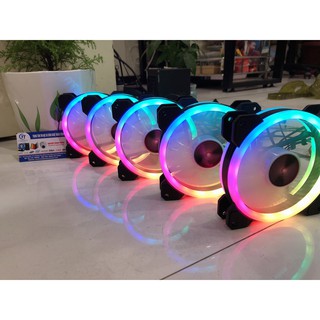 Quạt tản nhiệt Fan Led RGB Coolmoon Sunshine V1 Dual Ring - Đồng Bộ Hub Coolmoon