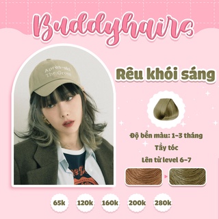Thuốc nhuộm tóc màu RÊU KHÓI SÁNG/RÊU KHÓI của Buddyhairs tặng kèm găng tay, mũ trùm, trợ nhuộm tiện ích